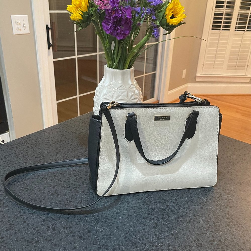 Kate Spade Laurel Way Reese Color Blocked Crossbody Tote Satchel Purse Handbag